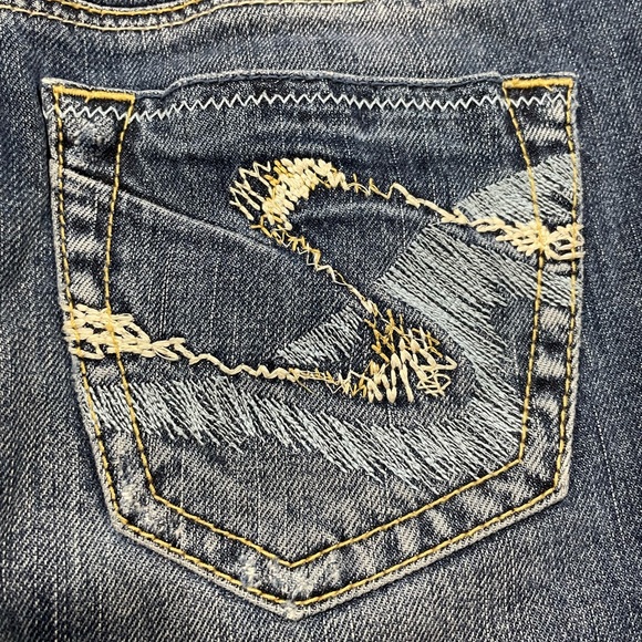 Silver Jeans Ravi cotton denim blue raw hem mini skirt size 26 - Picture 11 of 11